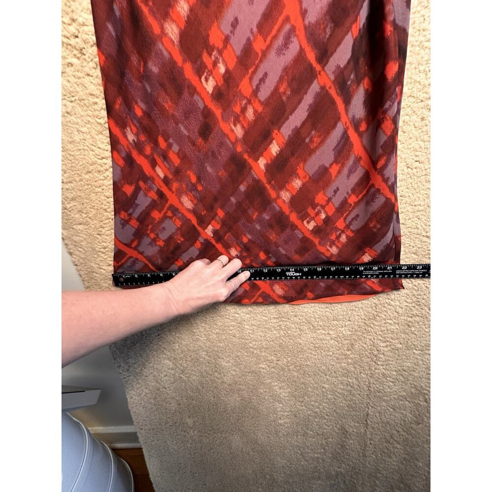 CABI Tank Top Shell Sz M Red Printed Layering‎ Adjustable Career Business Casual - Picture 14 of 16